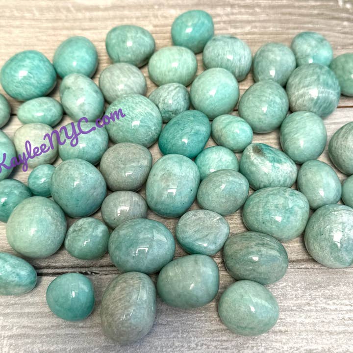 KayleeNYC - Wholesale Spiritual Stone/Crystal - 2 Lbs Natural Amazonite Tumble Healing Energy