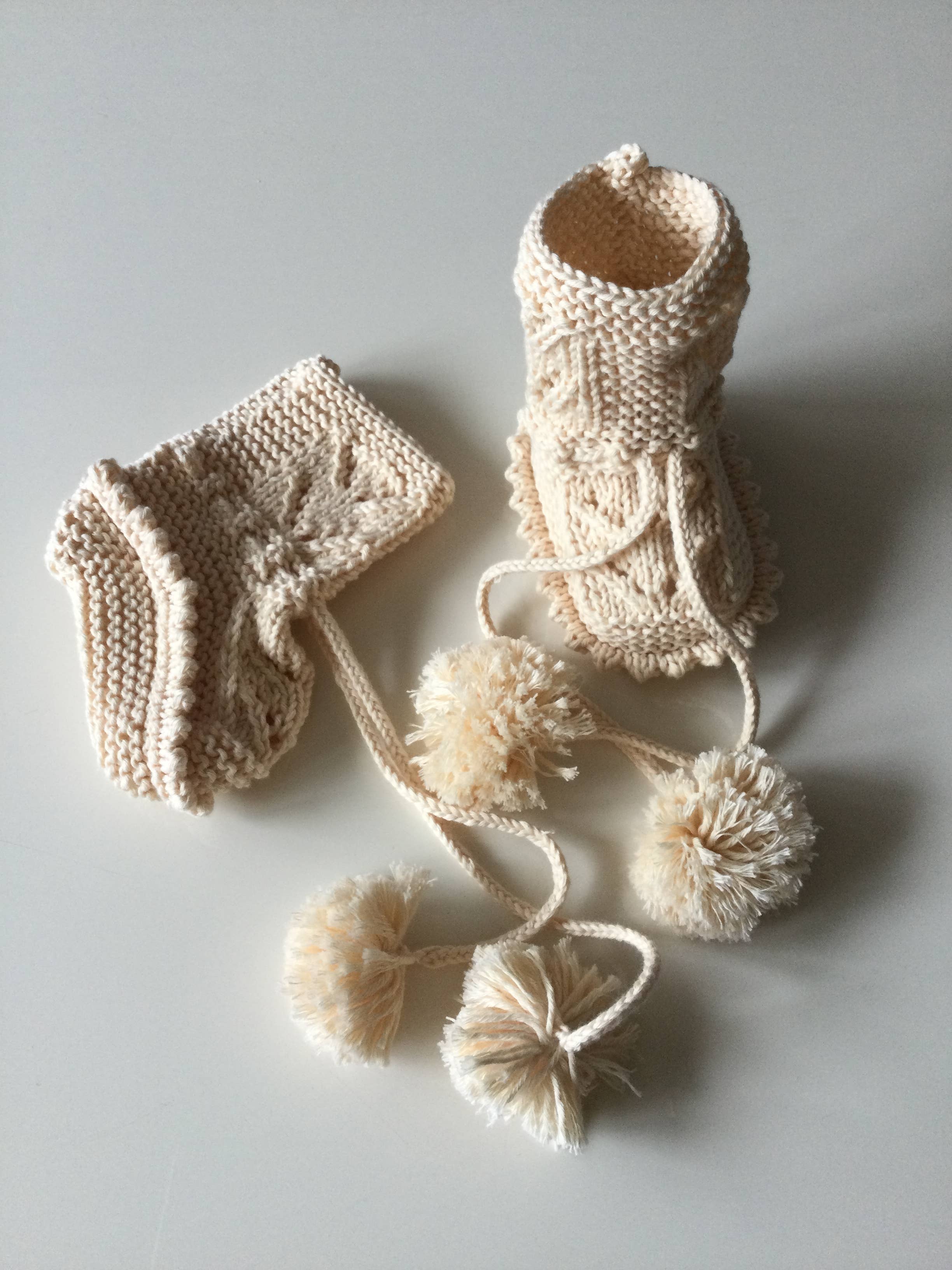 Omnis Pura – Engroshandel Støvletter - Baby – Økologisk bomuld håndstrikket 0-1Y Adel Baby Booties2