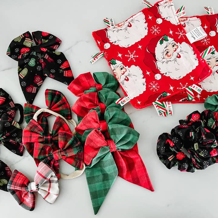 Gingerly Sewn - Wholesale Hair Bow - Kids - Christmas Set, Crinkle Sensory Toys, Hair Bows, Scrunchies
