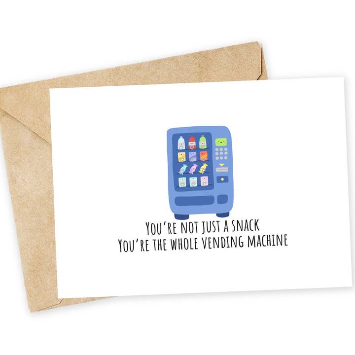 Snack Greeting Card - Happy, I Love You, Birthday, Foodie for wholesale by Chewy Lemon Studio