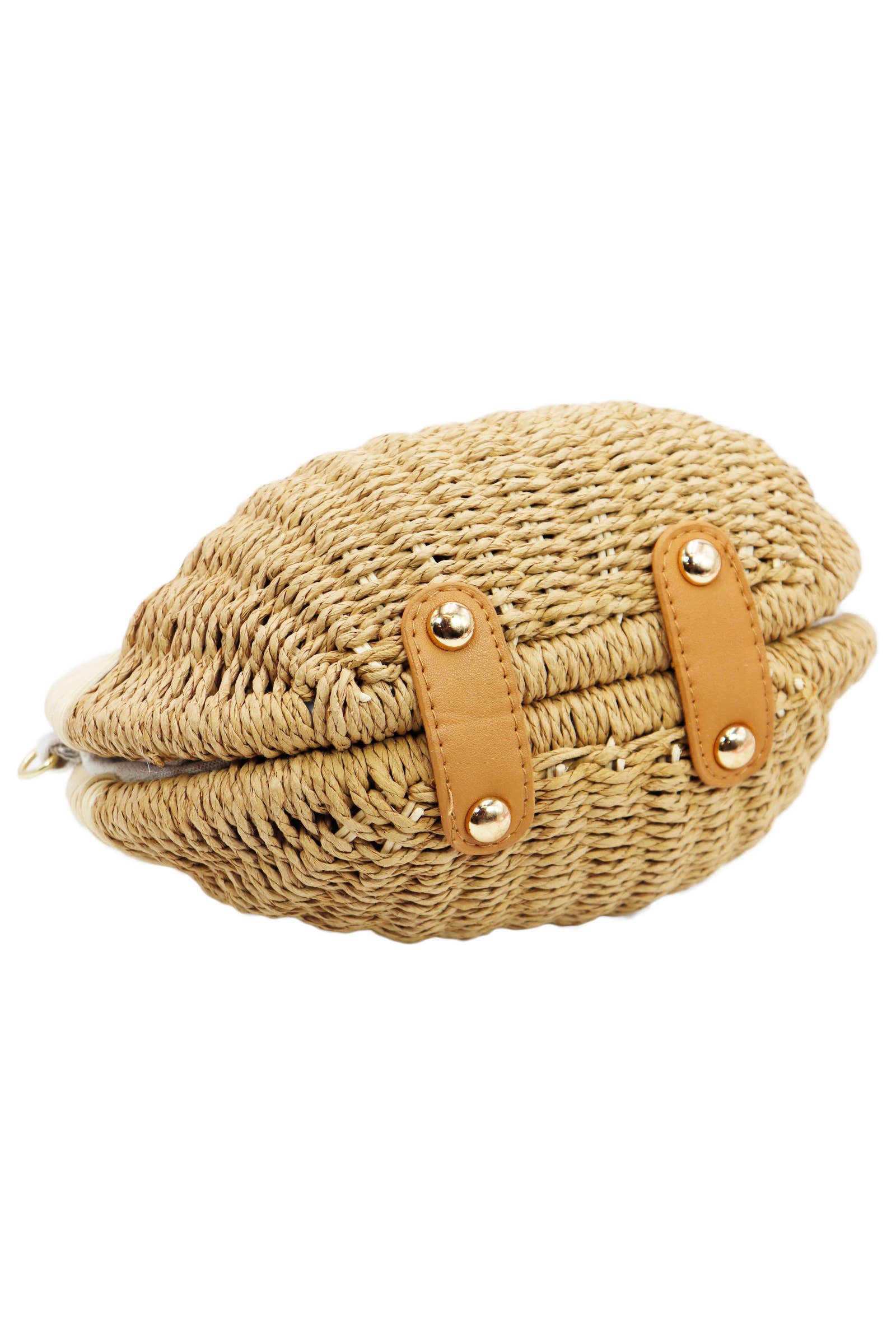 Cap Zone - Wholesale Beach Bag - Two Tone Rattan Straw Wicker Circle Purse Bag8