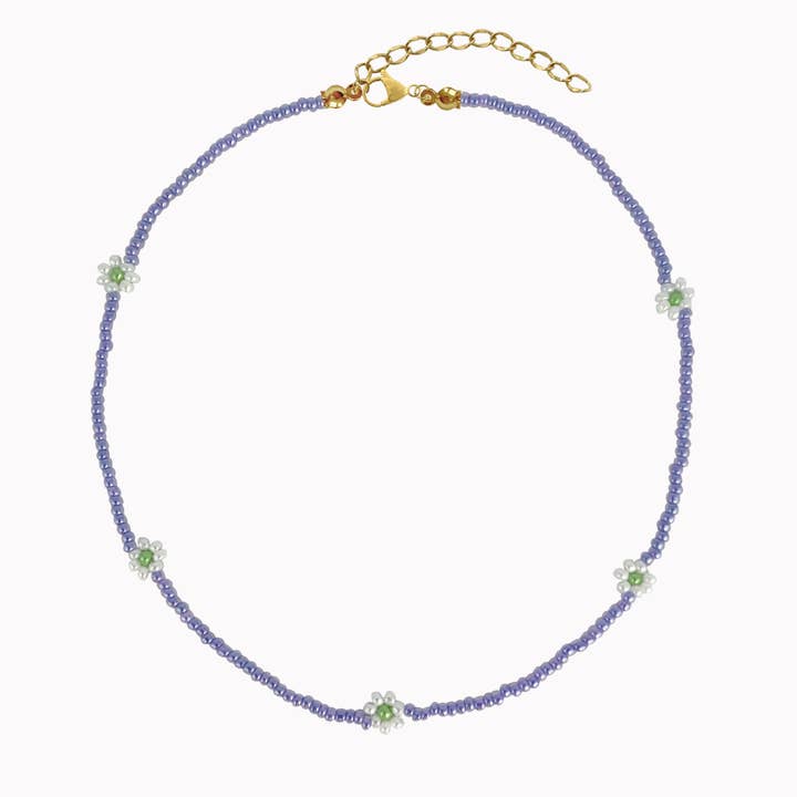 Collana con fiori viola per la vendita all'ingrosso da parte di Don' aparte
