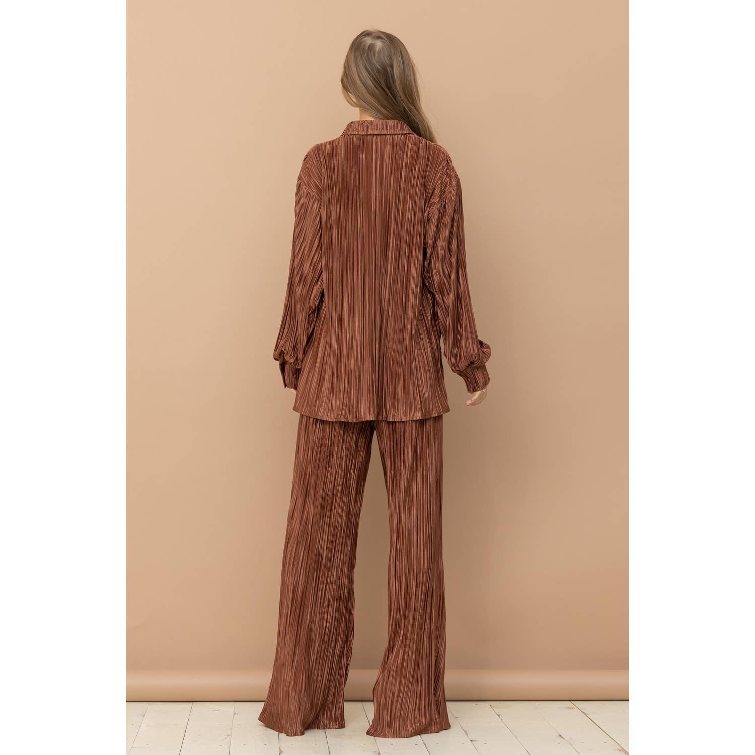 Apolline - Wholesale Top & Pant Set (NOT Loungewear) - Women's - Pleated Blouse Pants Set9