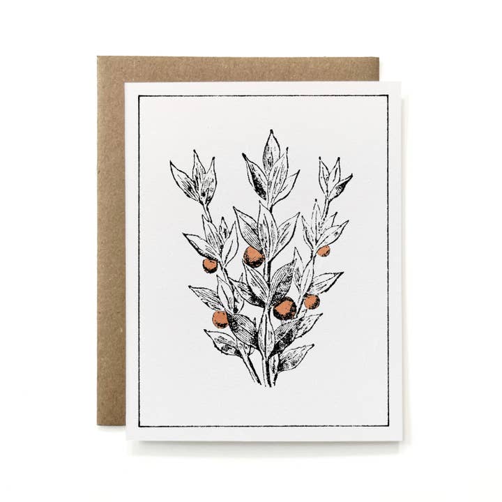 Knapping Press - Wholesale Stationery/Notecard Set - Set of 6 - 100% Recycled Painted Botanicals Card Collection10