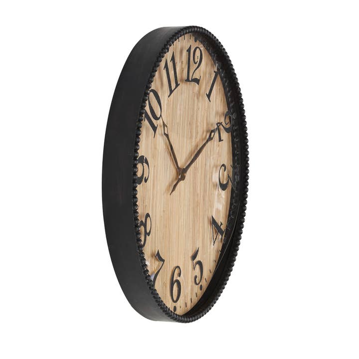 Deco Marché - Wholesale Wall Clock - Bohemian Light Brown Wood Wall Clock1