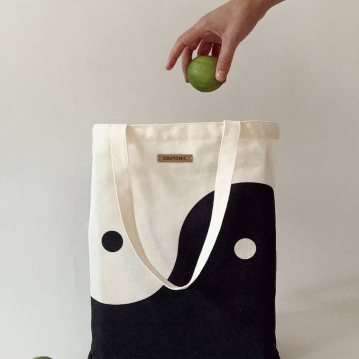 COUTONIC - Wholesale Tote Bag - Women's - Organic Cotton Black Sands Yin Yang Tote 2.00