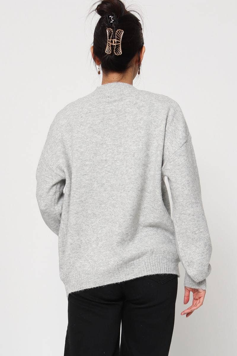 DIX-ONZE - Wholesale Knit Sweater - Women's - Soft Plain Sweater – Round Neck & Long Sleeves13