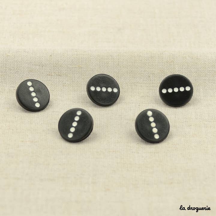 LA DROGUERIE - Wholesale Sewing Button/Snap - "Domino dot style button" 20 mm1