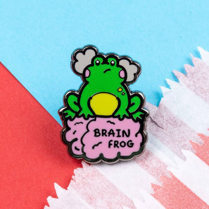 Innabox Ltd – Engroshandel Reversnål/knap – Brain Frog Emaljestift - Brain Fog