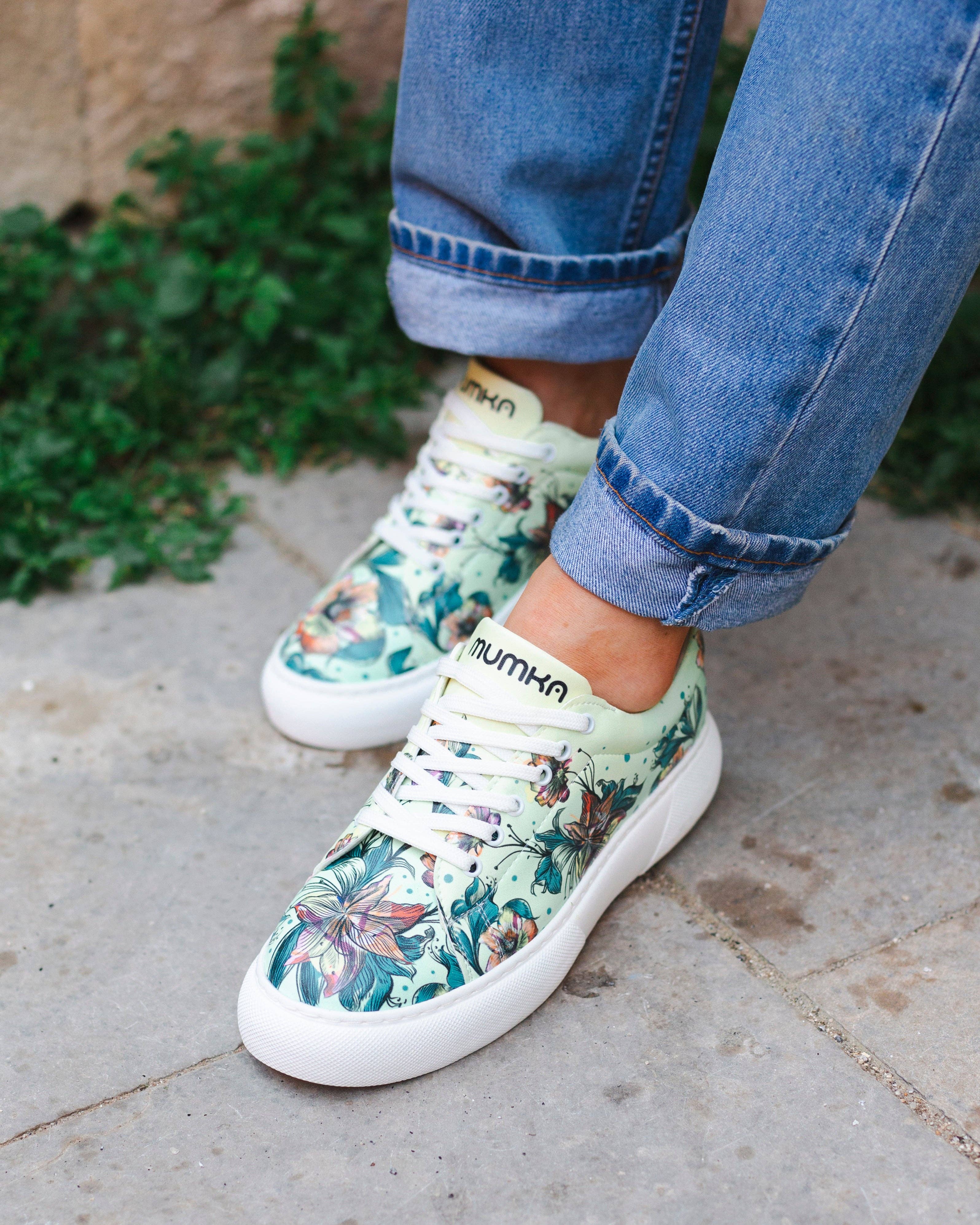 Mumka - Wholesale Lifestyle Sneakers - Women's - Flores Sneakers in Green3