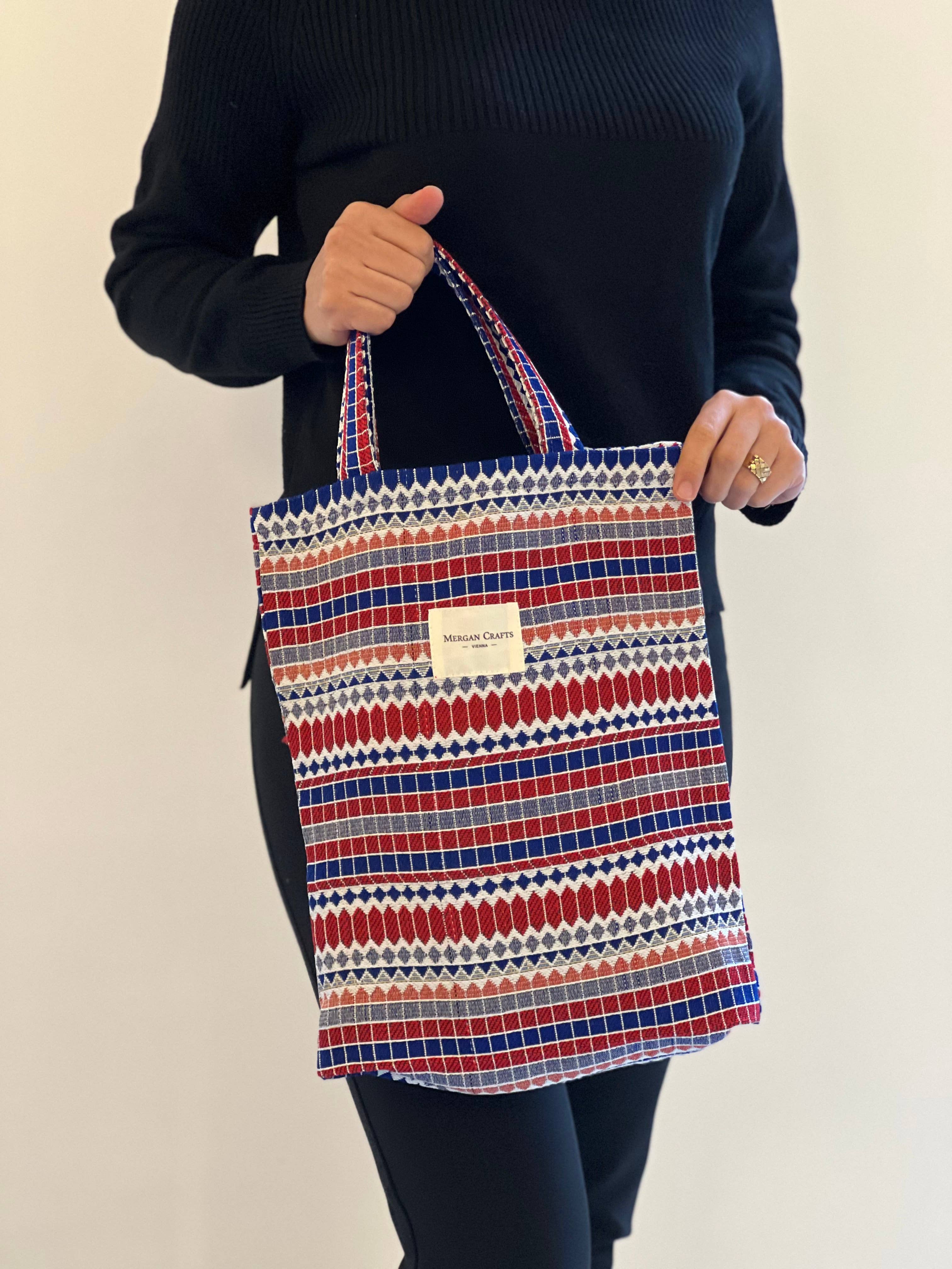 MERGAN CRAFTS - TEXTILE – Sacola - Mulher por atacado – Bolsa tote, sacola de compras e bolsa para presente com alça curta - LOZY3