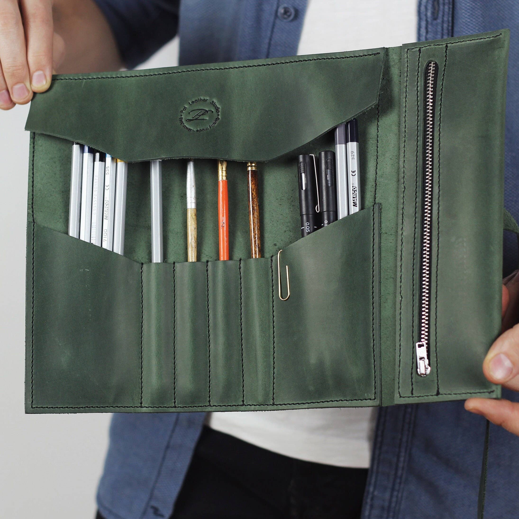 Pol Leather Studio – wholesale Pencil case/pouch – Paintbrush Roll Case Of Leather7