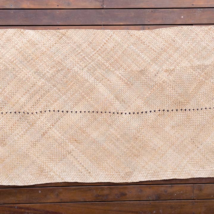 Natural Mata Stripe Rectangular Mat 150 x 200cm for wholesale by Rise Beyond the Reef