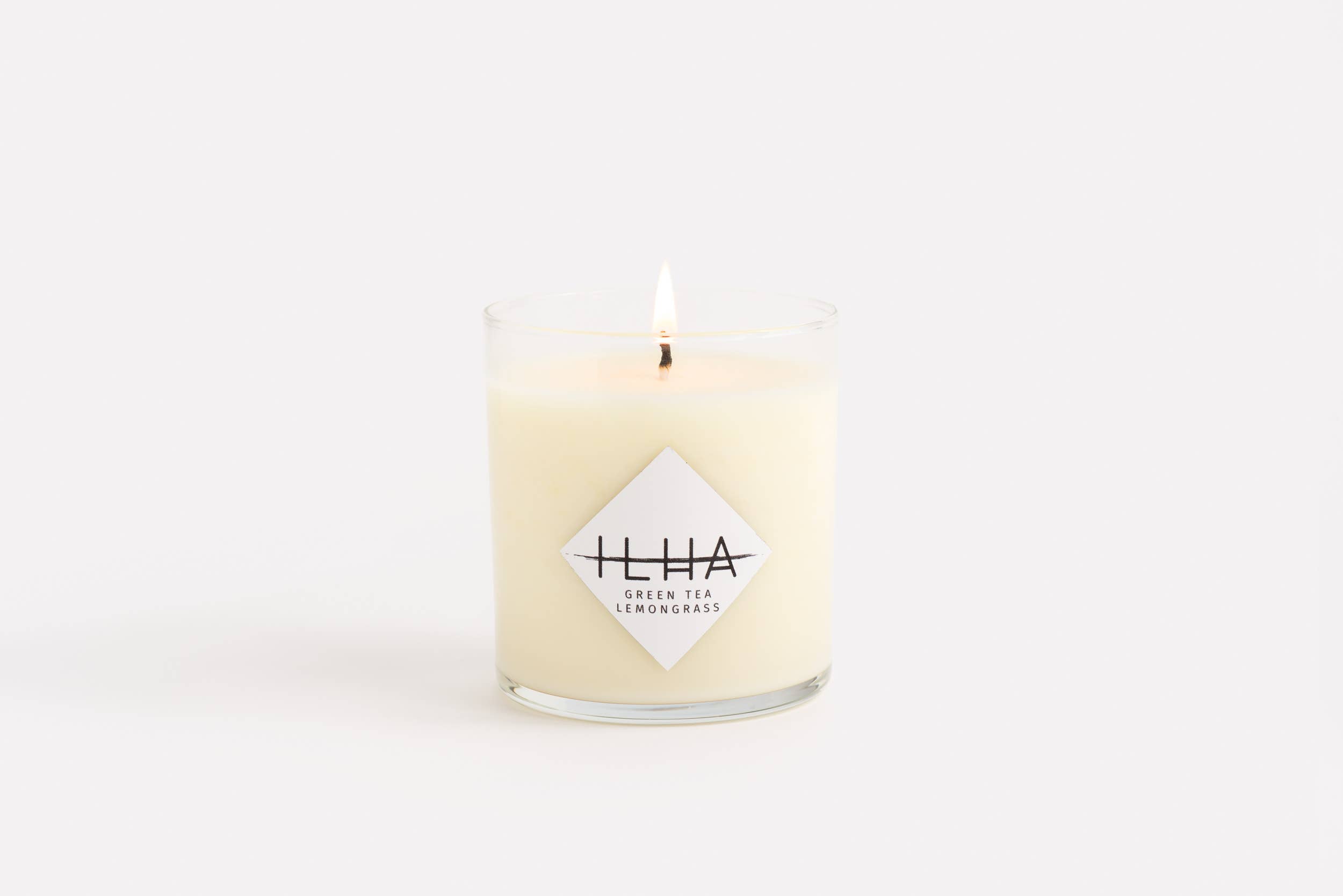 ILHA Candles - Wholesale Jar/Filled Candle - Green Tea Lemongrass - 9oz Clear Glass Soy Candle