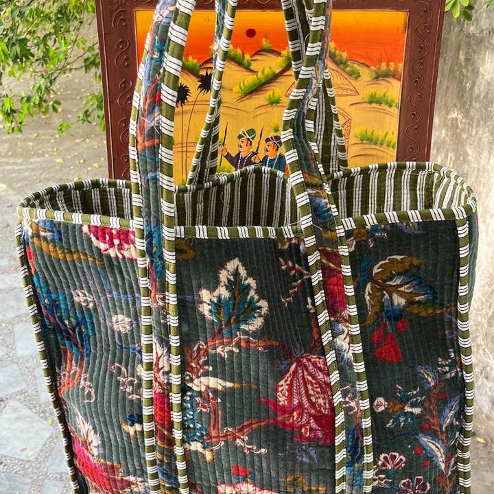 Women Cotton Velvet Handmade Quilted Grocery Shopping Bag and other Purchase Wholesale trapunte. Free Returns & Net 60 Terms on Faire trending on Faire.