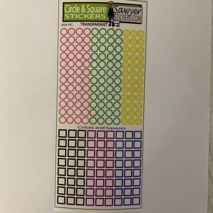 Gennemsigtige cirkler og firkantede for engroshandel hos The Polka Dot Box