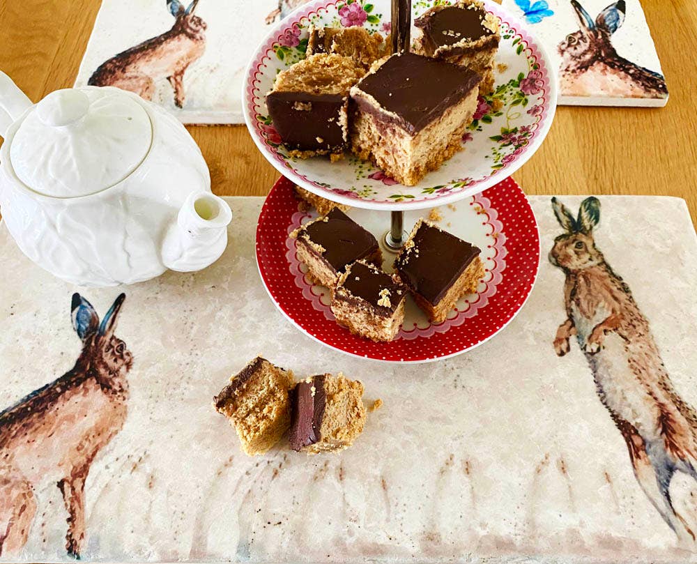 Country Creation - Wholesale Platter - Marble Platter Large - Harvest Hares2