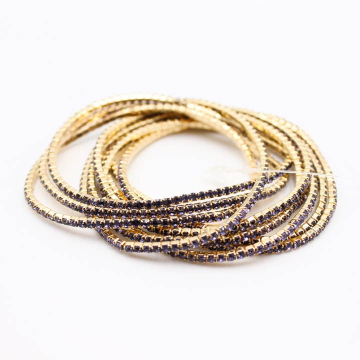 Reference Mode - Wholesale Jewelry Set - Set of 10 gold rhinestone bracelets18