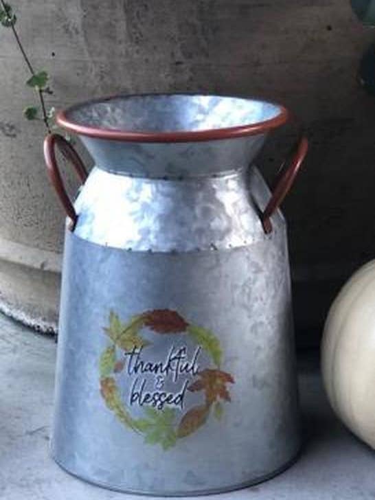 Thankful and Blessed Milk Can for wholesale by DNS Designs
