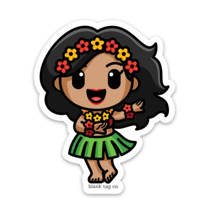 Blank Tag Co.® Hula Girl Waterproof Sticker for wholesale by Blank Tag Co. Stickers - Waterproof Stickers