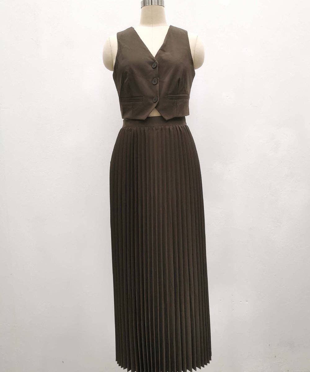 Aria Romance – Großhandel Set aus Oberteil und Rock – Damen – Zweiteiliges Set mit plissierten Ärmeln und Lagenlook20