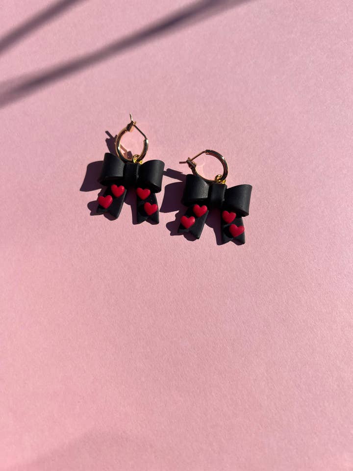 Heart Bow Hoop Earrings for wholesale by Desert and Stone Jewelry