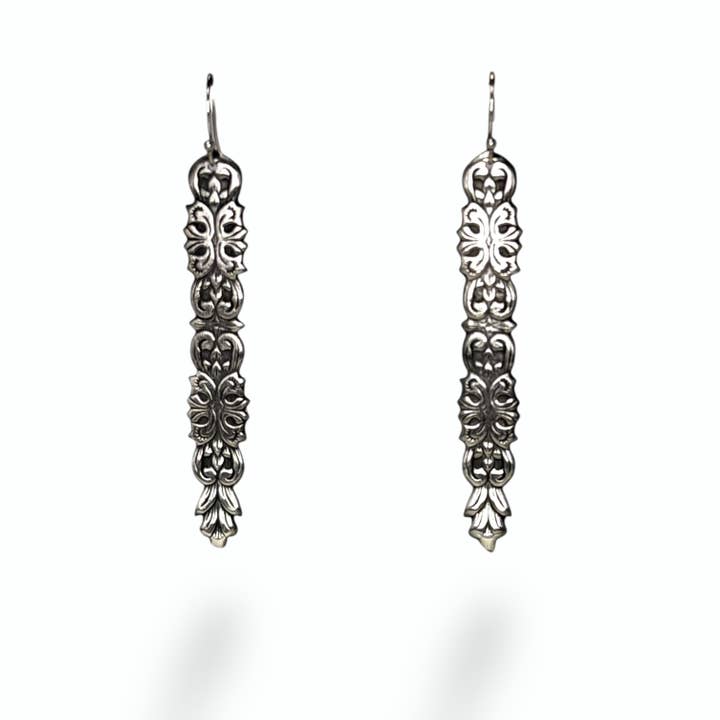 Cathedral Column Earrings - Heritage Impression Series for wholesale by Silver Borders