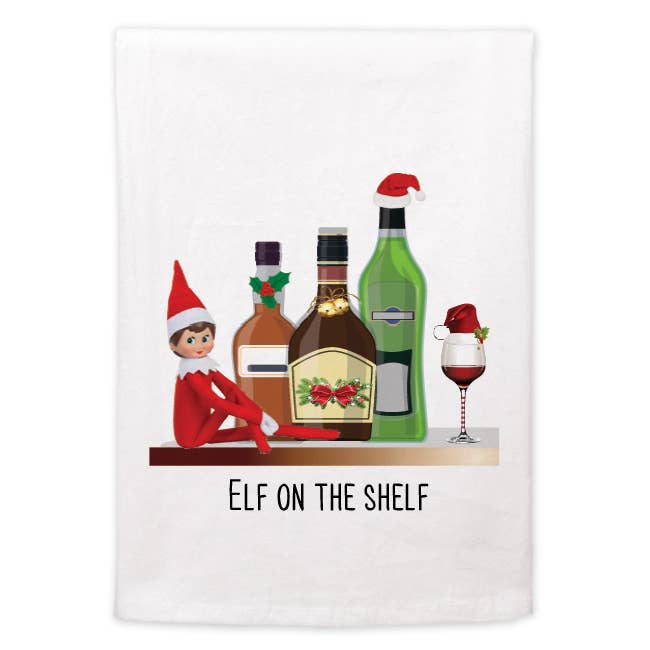 Flour Sack towel - (Christmas) Elf on a Shelf for wholesale by Mariasch Studios
