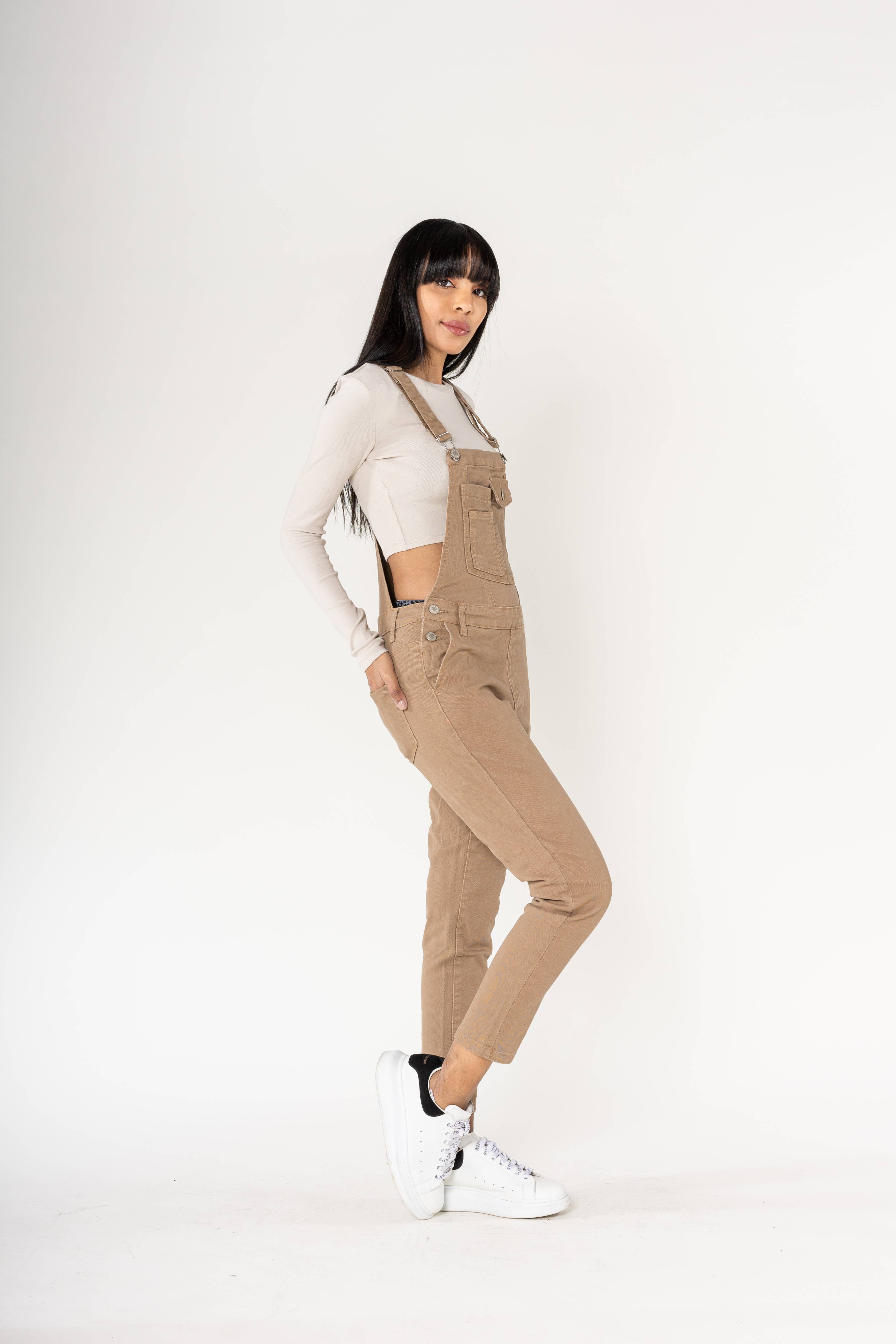 Nina Carter - Wholesale Overalls - Women's - S512 wide stretch boyfriend jean denim overalls10