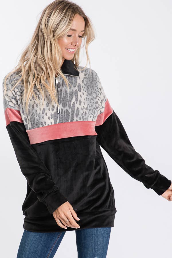 7th Ray - Wholesale Sweatshirt - Women's - Everyday Casual Half-Zip Activewear Sweatshirt T273317