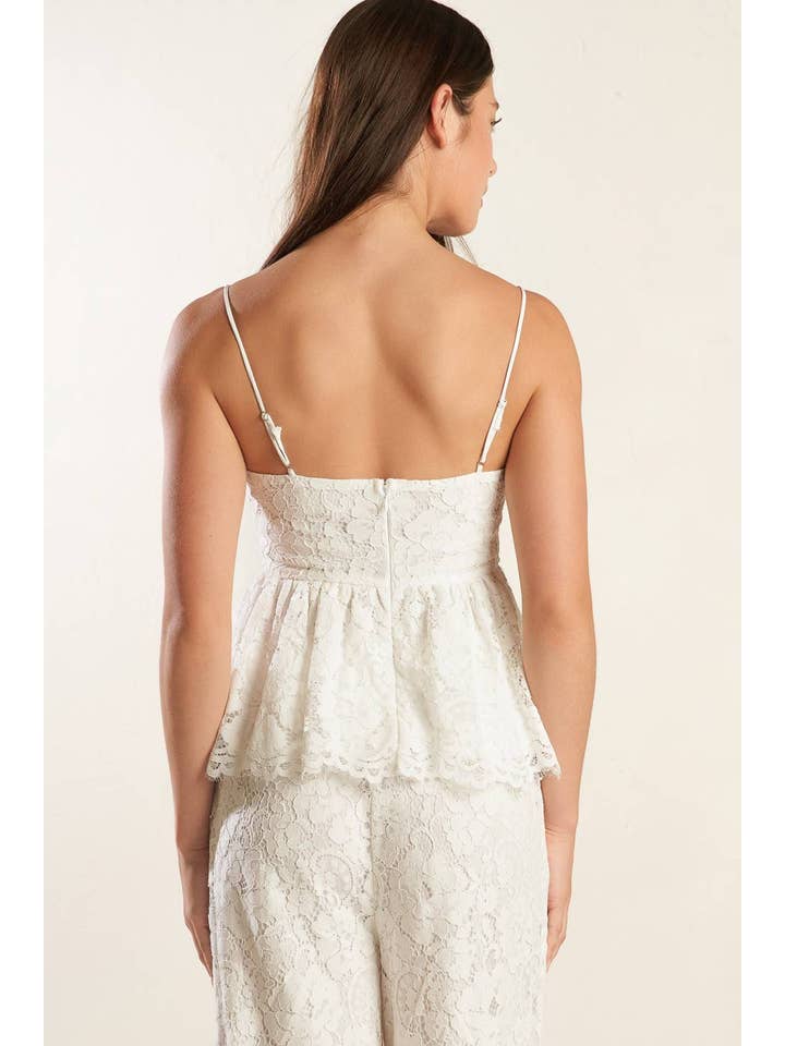 White A woven lace top - FT1492 for wholesale on Faire