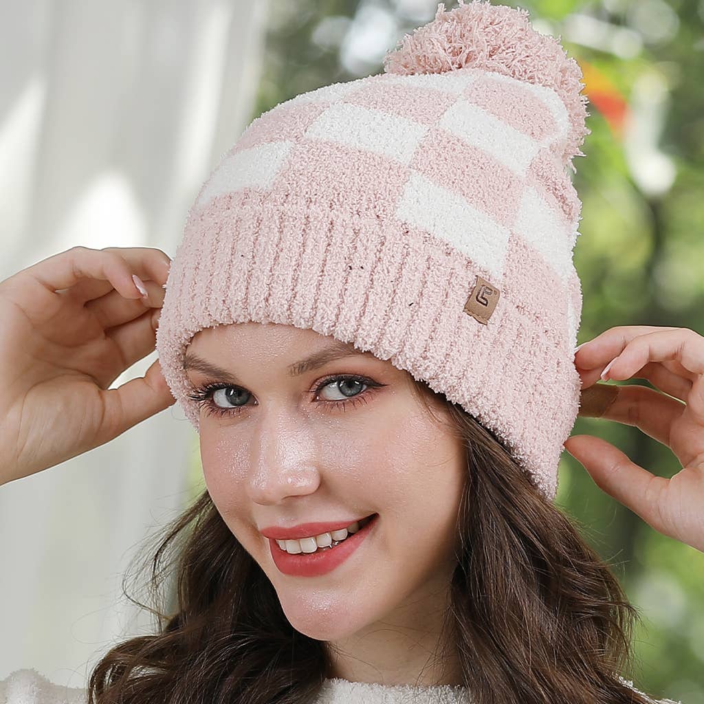 Fashion City - Vente Bonnet – femme - Bonnet à pompon à motif à carreaux Buffalo10