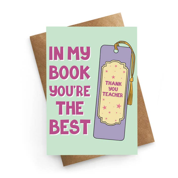 Carte de remerciement - Dans mon livre, tu es le meilleur enseignant pour la vente par STUCK SHOP GIFTS