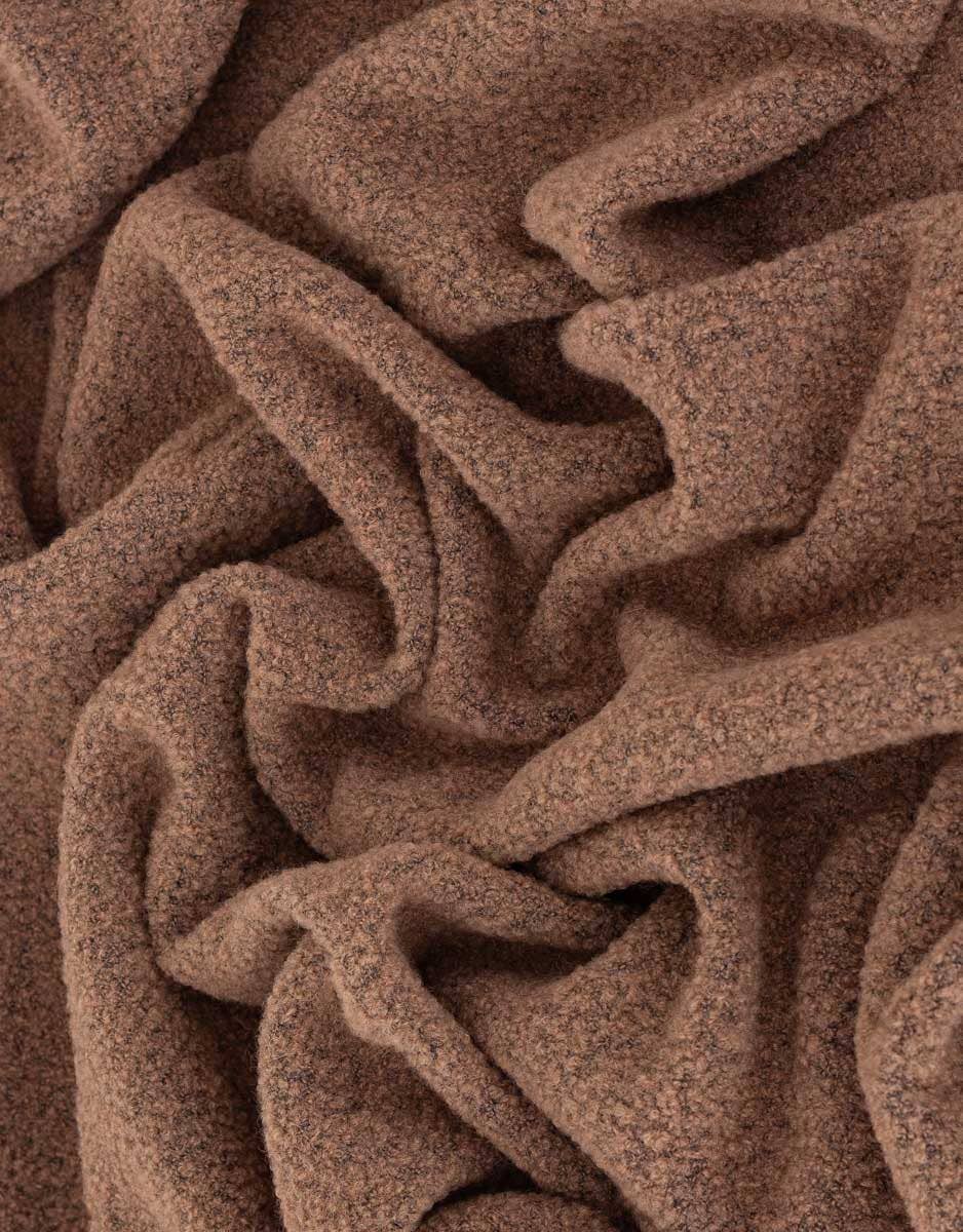 MoST - Wholesale Throw Blanket - Wool bouclé throw blanket PARIS brown2