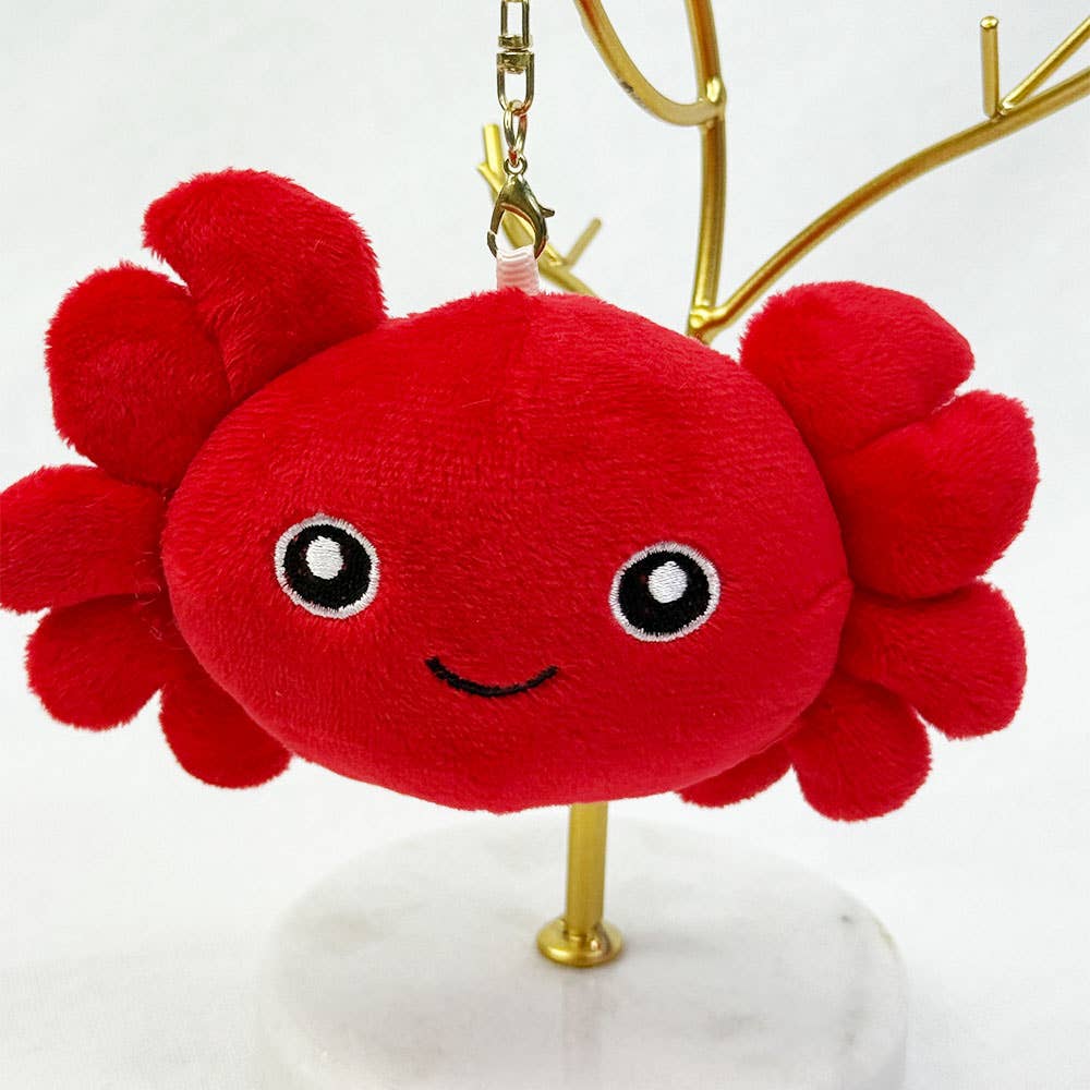 Red Smiley Crab Plushie Key Chain for wholesale on Faire4