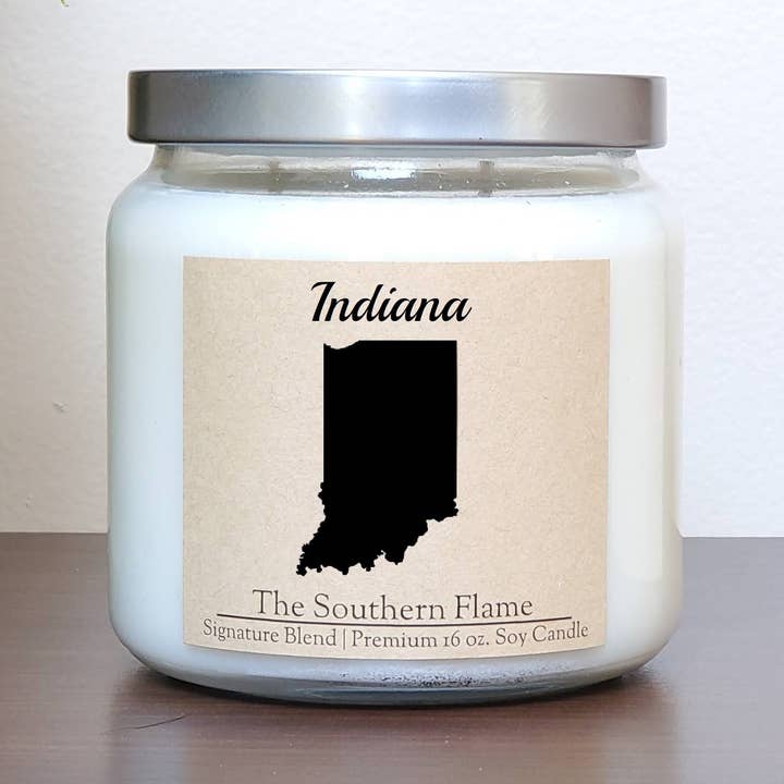 Indiana State Candle | Homesick Candle | Long Distance Gift for wholesale by The Southern Flame