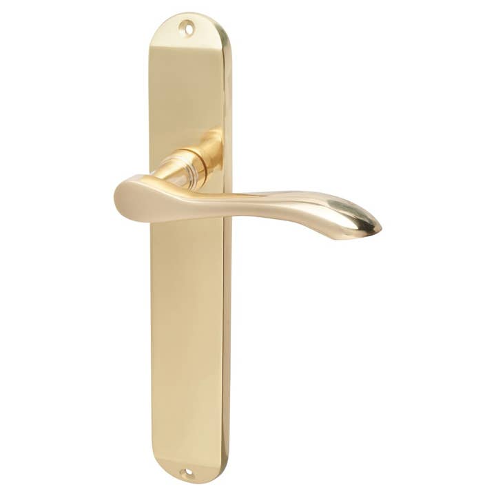 Altea Latch Door Handle - Polished Brass for wholesale by Diybasket