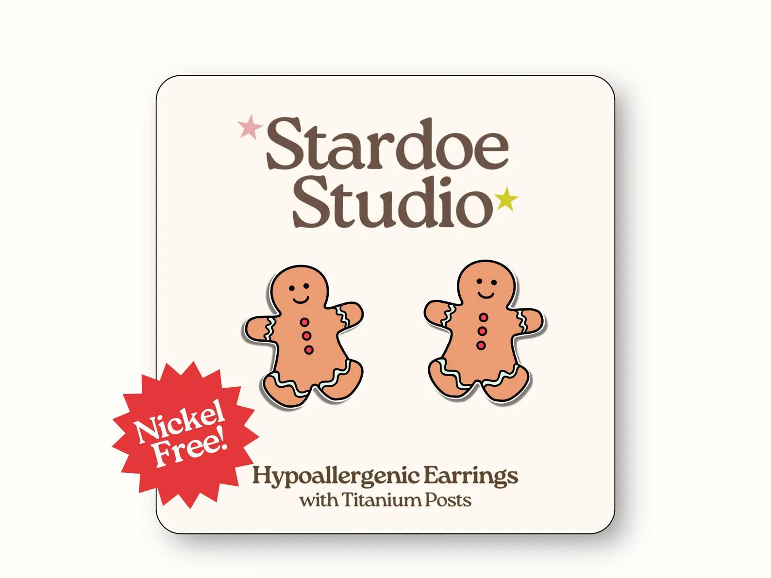 Stardoe Studio - Wholesale Stud/post earrings - Gingerbread Man Earrings