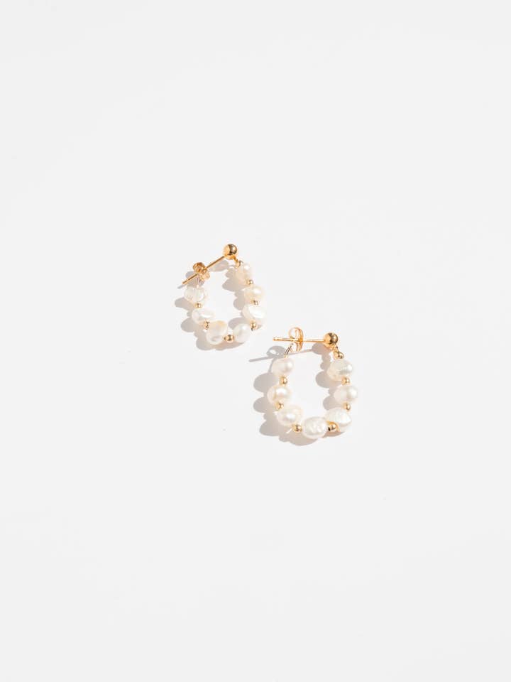 Ada Pearl Earrings for wholesale by The Adorn Co.