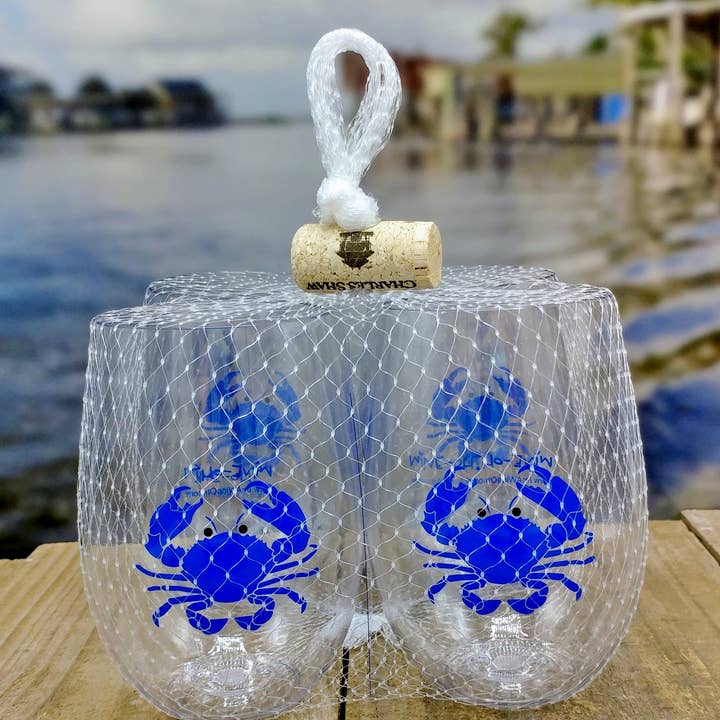 Wine-Oh! - Wholesale Wine Glass - MARYLAND BLUE CRAB Unbreakable TRITAN Plastic Wine Glasses1