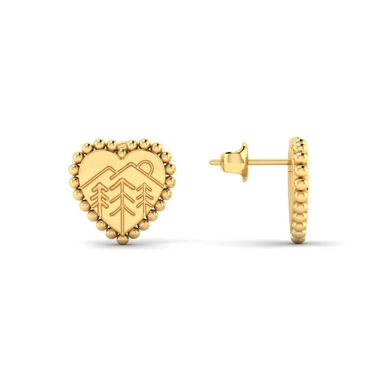 Woidladl - Vendita all'ingrosso Orecchini a bottone - Orecchini a forma di cuore WALDLIEBE5