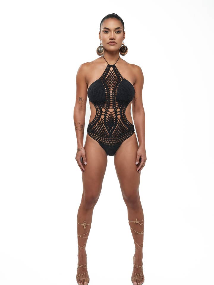 Selene Monokini in Black for wholesale by Novados Swim