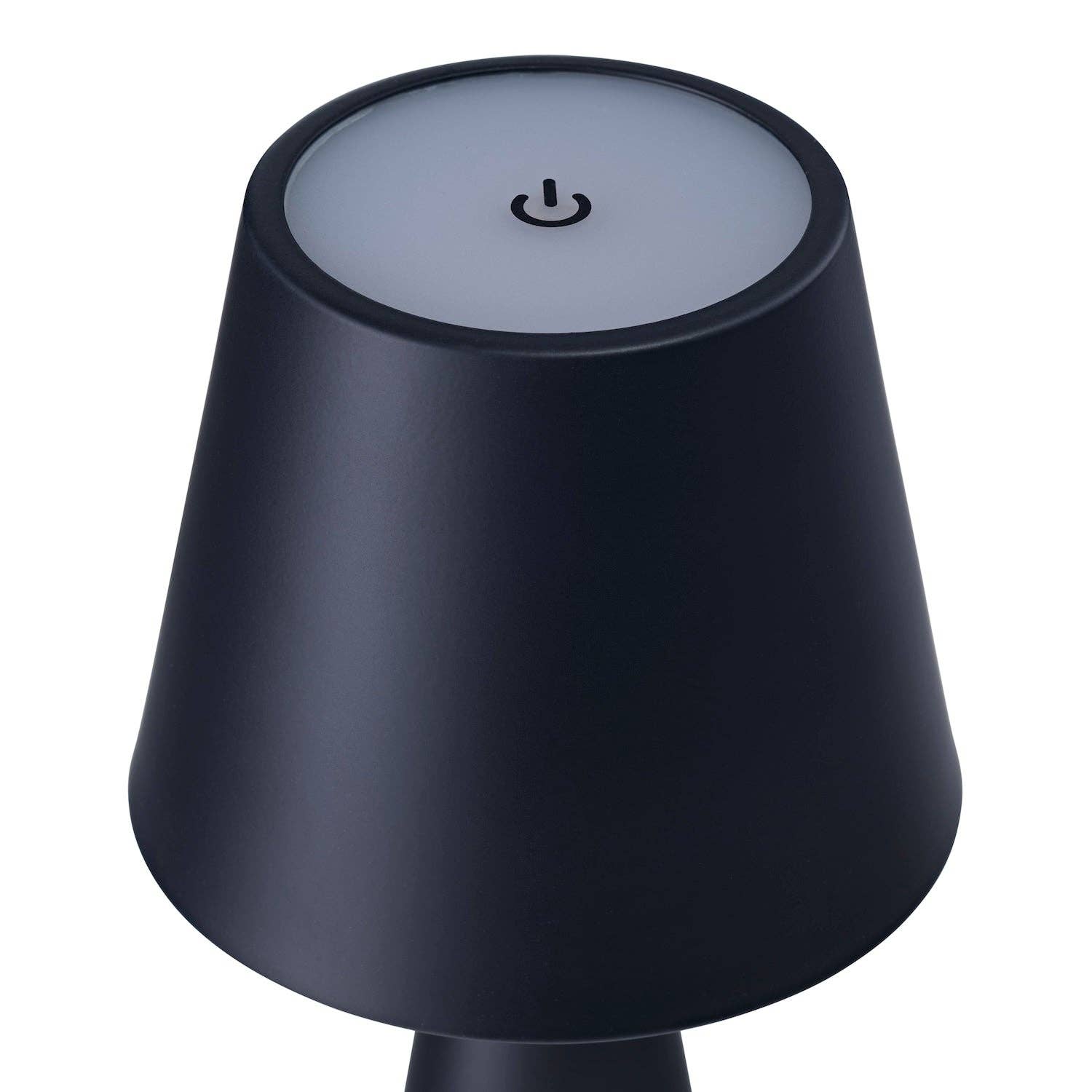 Happy Homewares – wholesale Accent/desk lamp – Matte Black Rechargeable 3w LED Touch Dimmable Table Lamp with Metal Cone Shade2