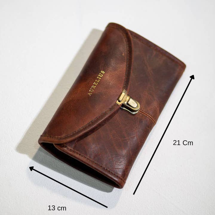 Dark red Leather Denali Everyday Tech Wallet for wholesale on Faire2