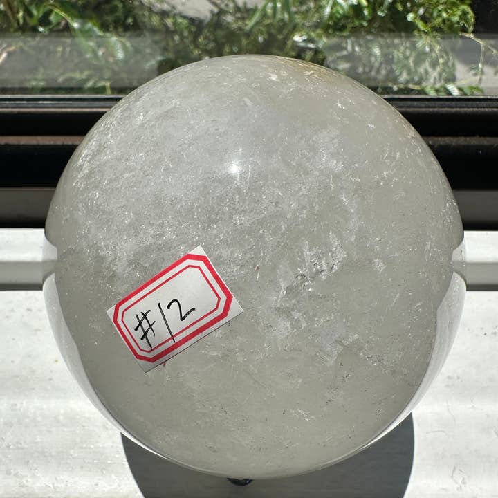 Moon Rituals - Wholesale Spiritual Stone/Crystal - Large Natural Clear Quartz Crystal Sphere Ball with Rainbow #126