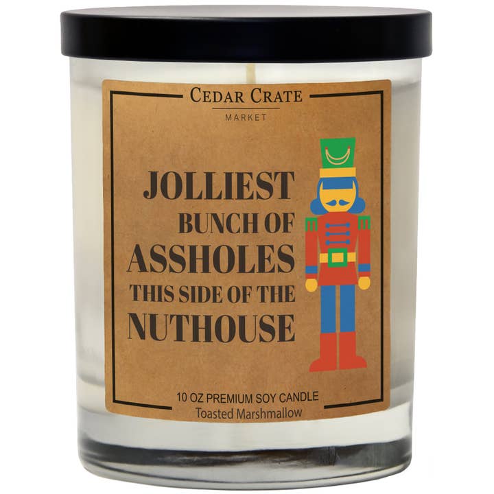 Cedar Crate Market - Wholesale Jar/Filled Candle - Jolliest Bunch Of assholes Funny Christmas Candle Gift