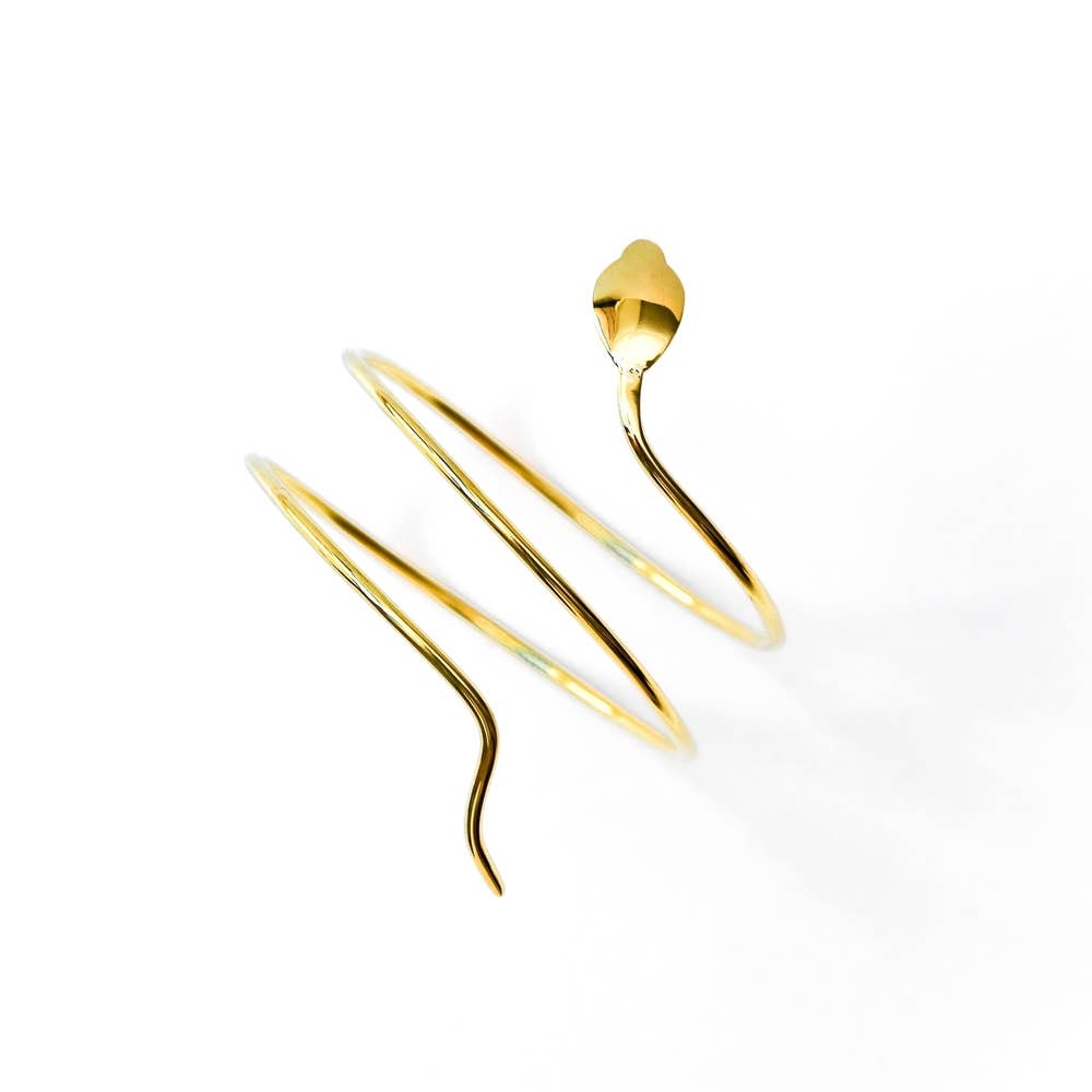 Bisjoux - Vente Bracelet manchette - Brassard en spirale en laiton serpent Cobra2