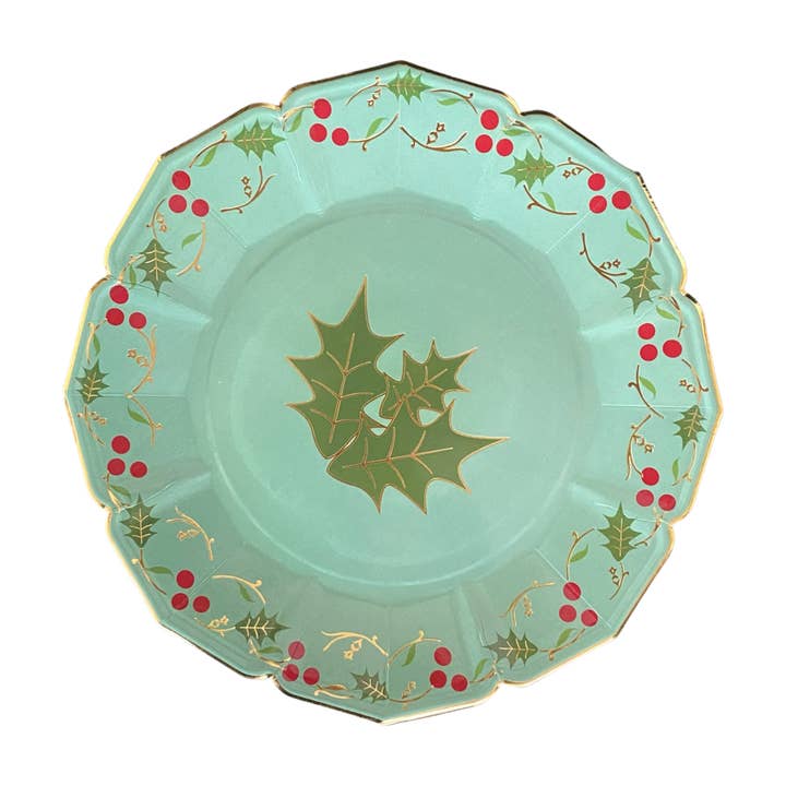8 platos llanos Noel Emerald para venta al por mayor de Eid Creations