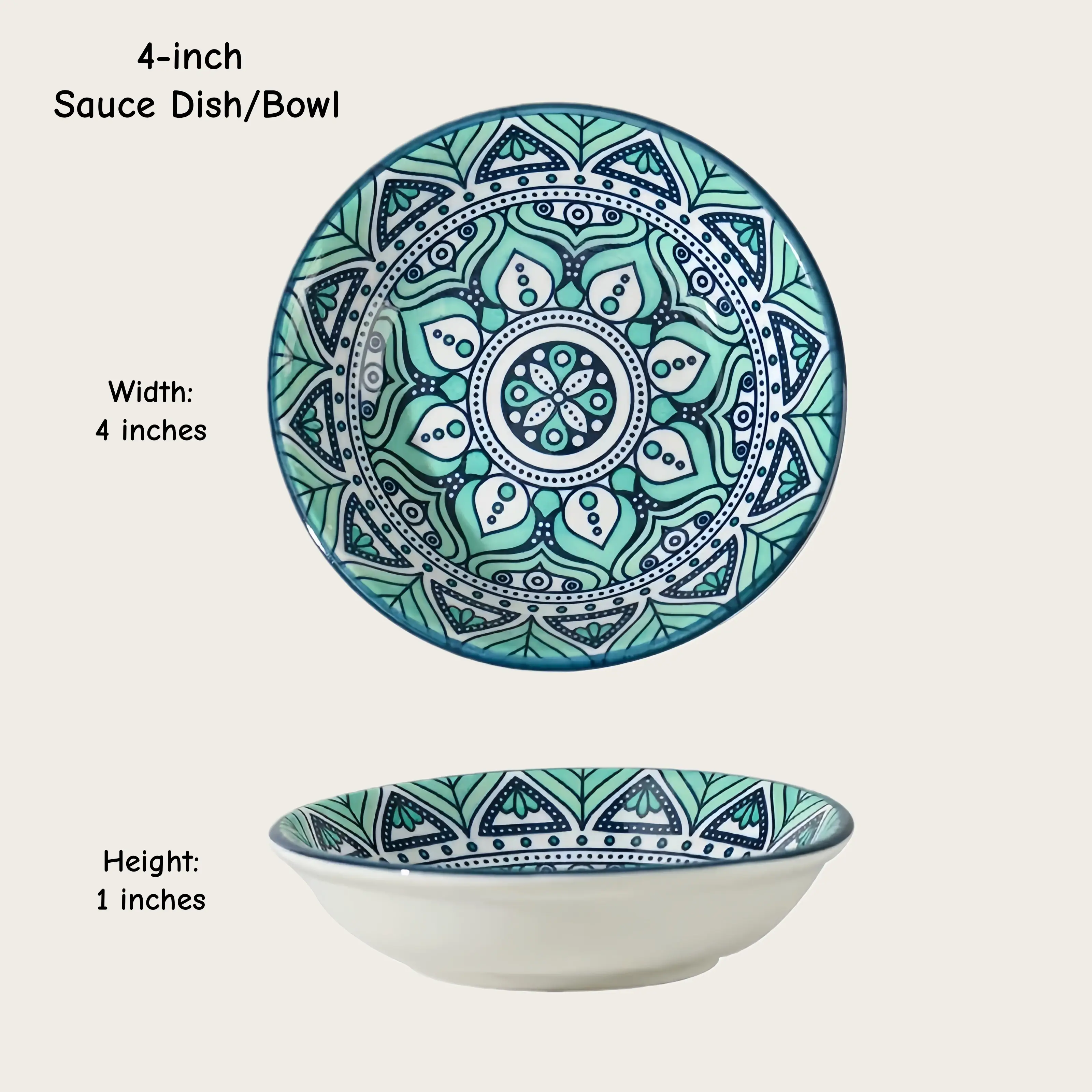 Otterware - Vente Bols à condiments/sauces - Plats à trempette en céramique style marocain (6 styles)41