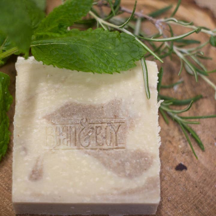 Spearmint & Rosemary SHAMPOO SOAP with Rosehip Oil for wholesale by Bean & Boy